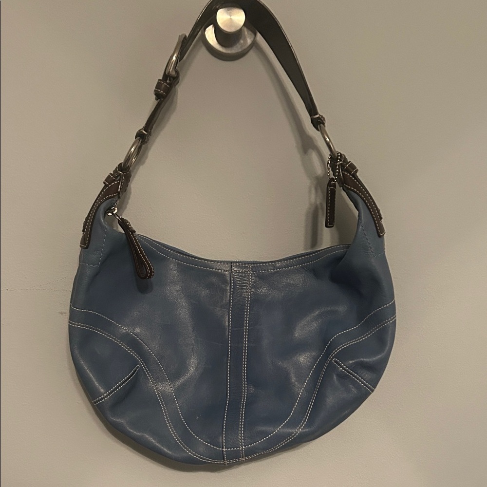 Blue Leather COACH Hobo Bag
